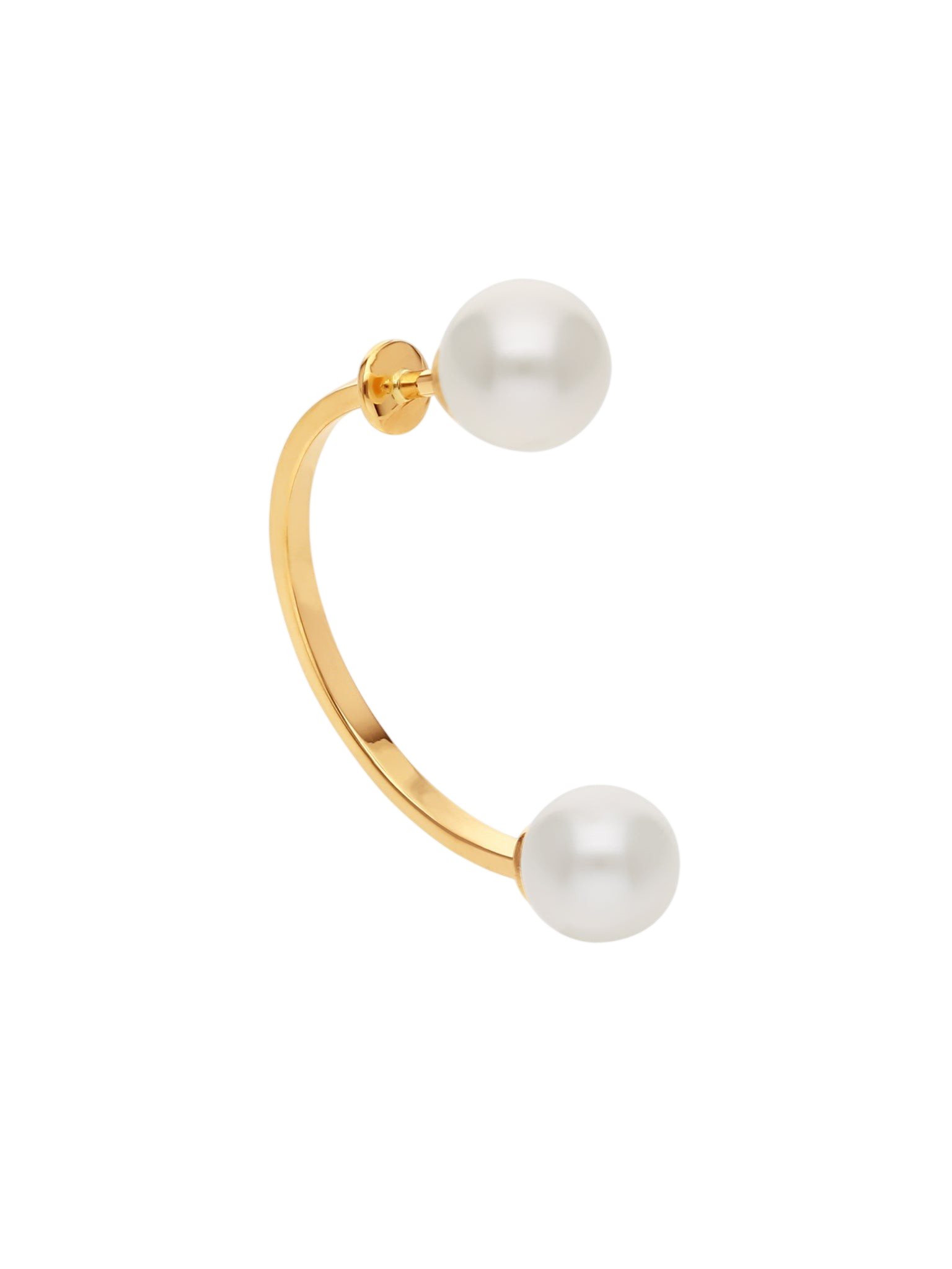 Double pearl piercing earring photo